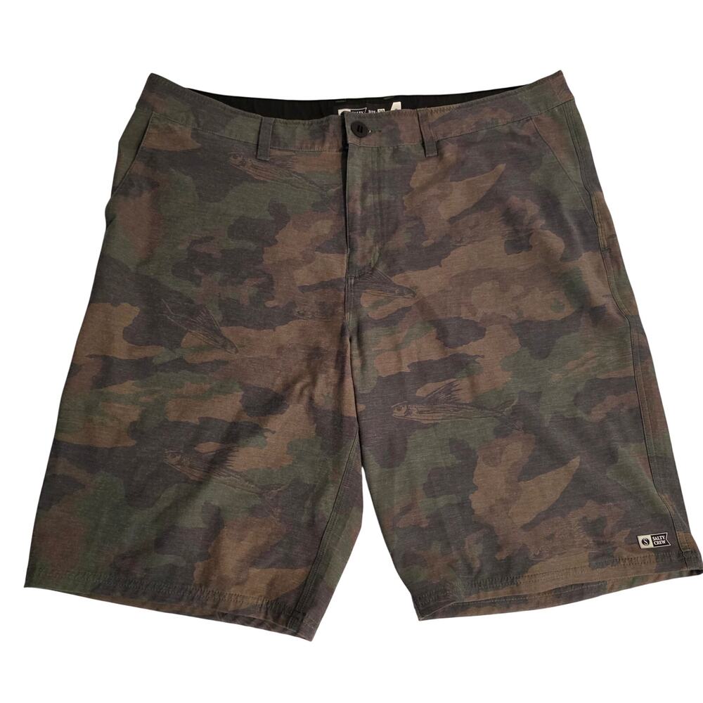 Salty Crew Technical Camo Hybrid Board Shorts Men's Size 38